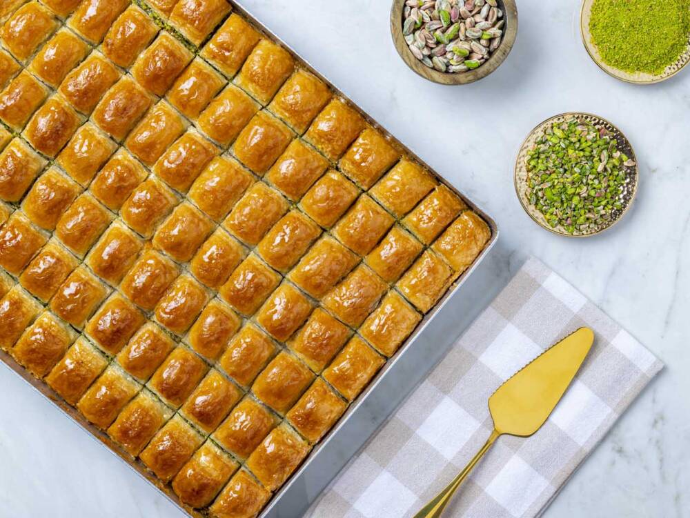 Pistachio Baklava on a Tray - 1