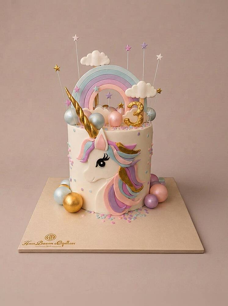Unicorn & Gökkuşağı Pasta - 1